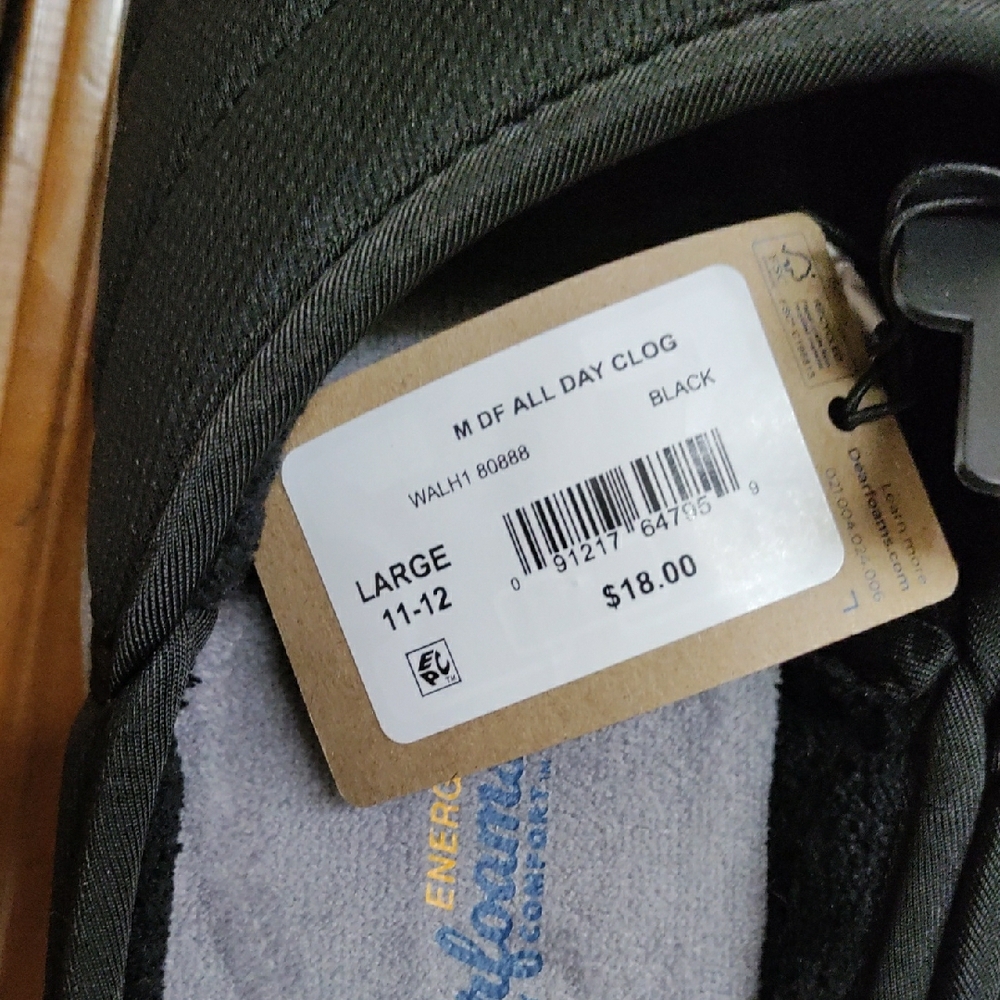 🦌Dearfoams Cozy Comfort Men's Black Memory Foam Slippers Large - Picture 4 of 6